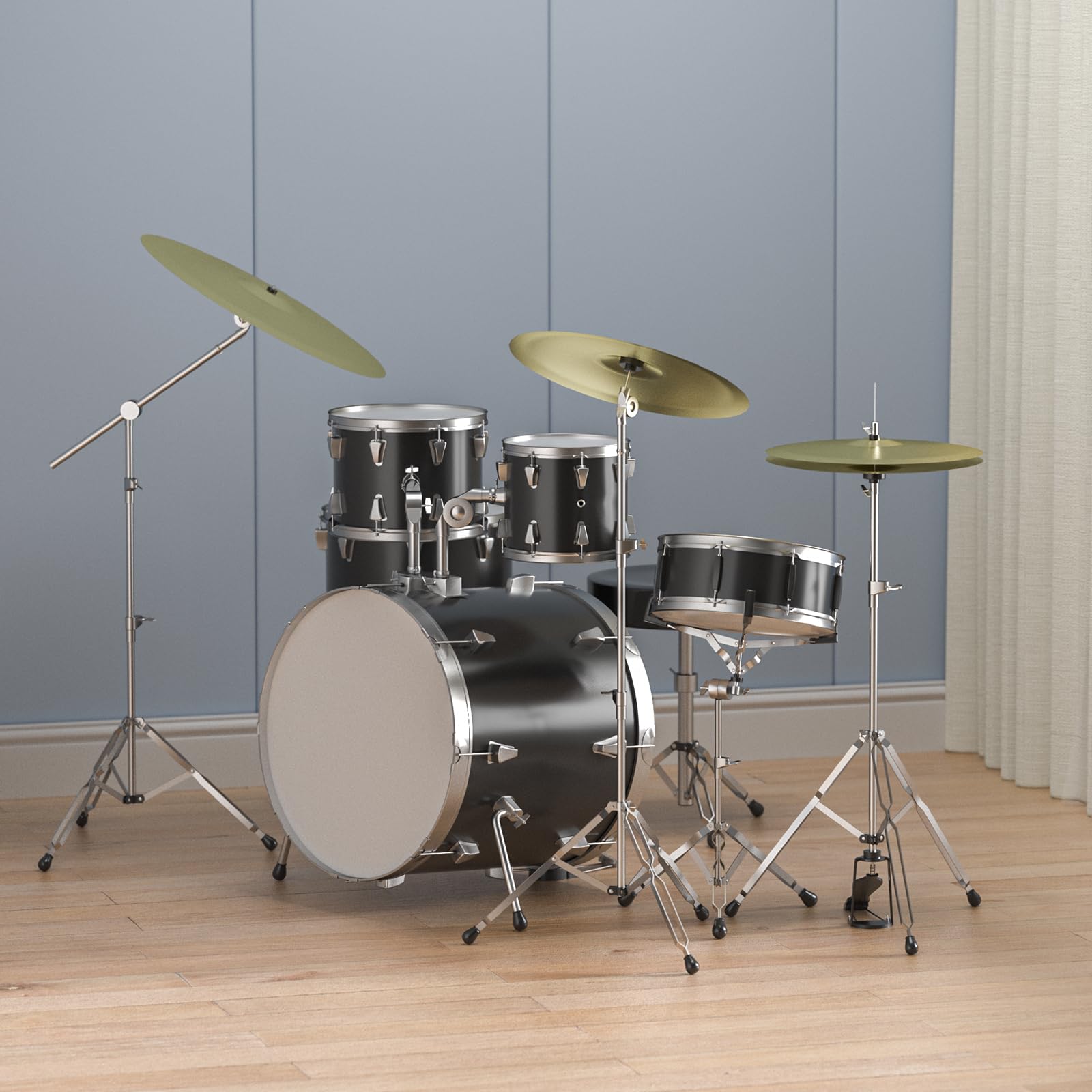 Hi-Hat-Ständer, doppelstrebig, 3-beinig, verstellbarer Hi-Hat-Beckenständer mit glattem Pedal, leicht (2 kg)