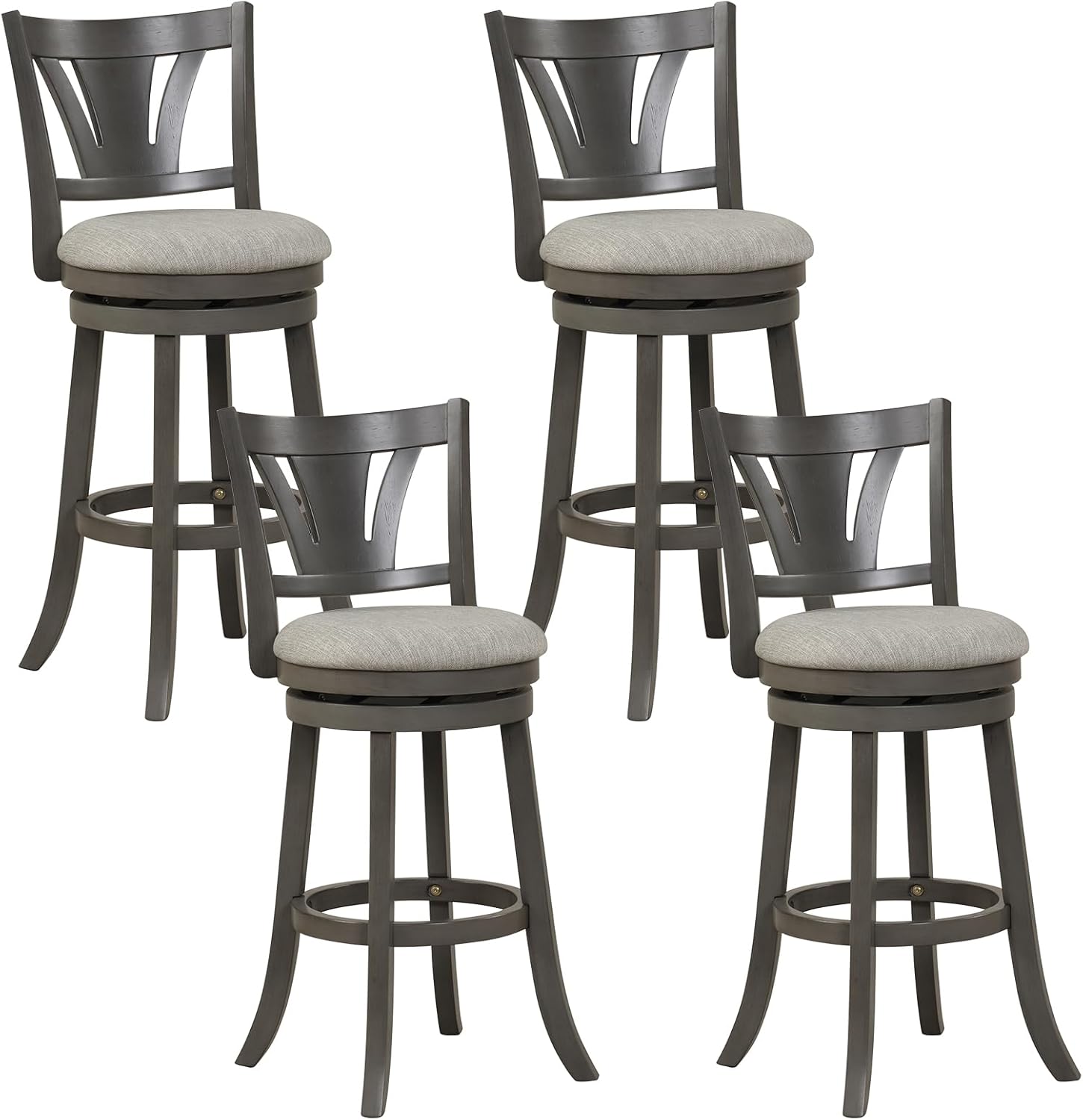 COSTWAY Bar Stool Set of 4, 30.5” Swivel Bar Height Bar