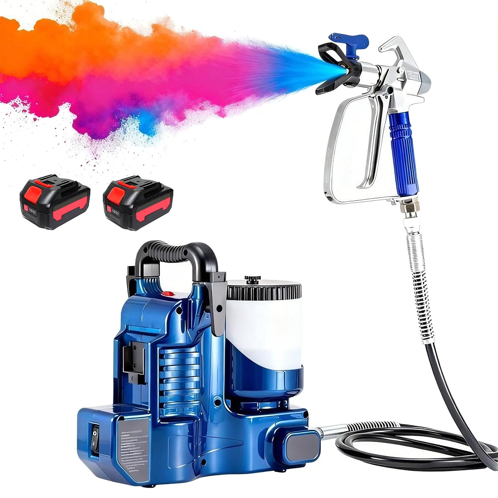 Pistola de pintura inalámbrica de 550 W con motor sin escobillas y tolva de 1,2 litros