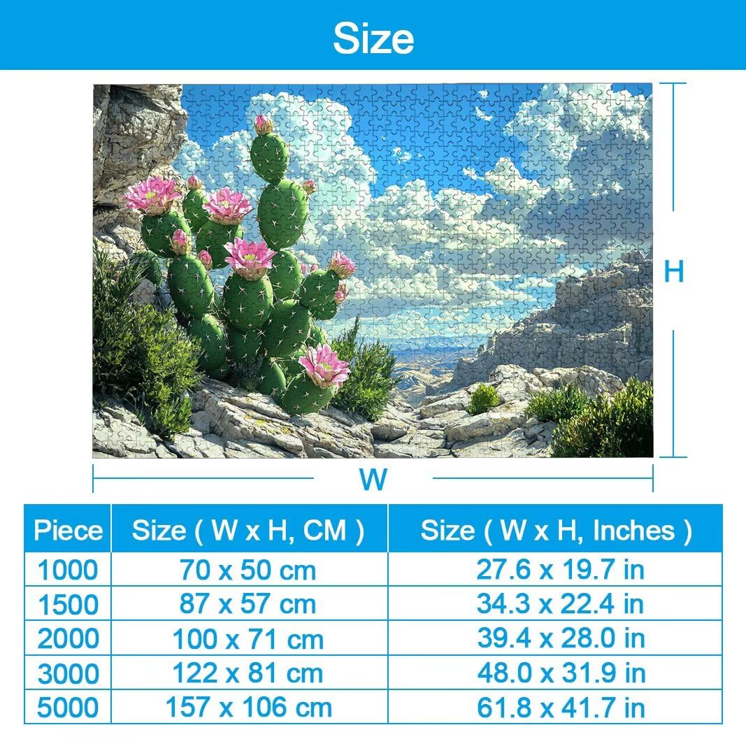 Puzzle Cactus, Puzzle 1000 Pezzi per Adulti, Regalo Donna/Uomo -2645