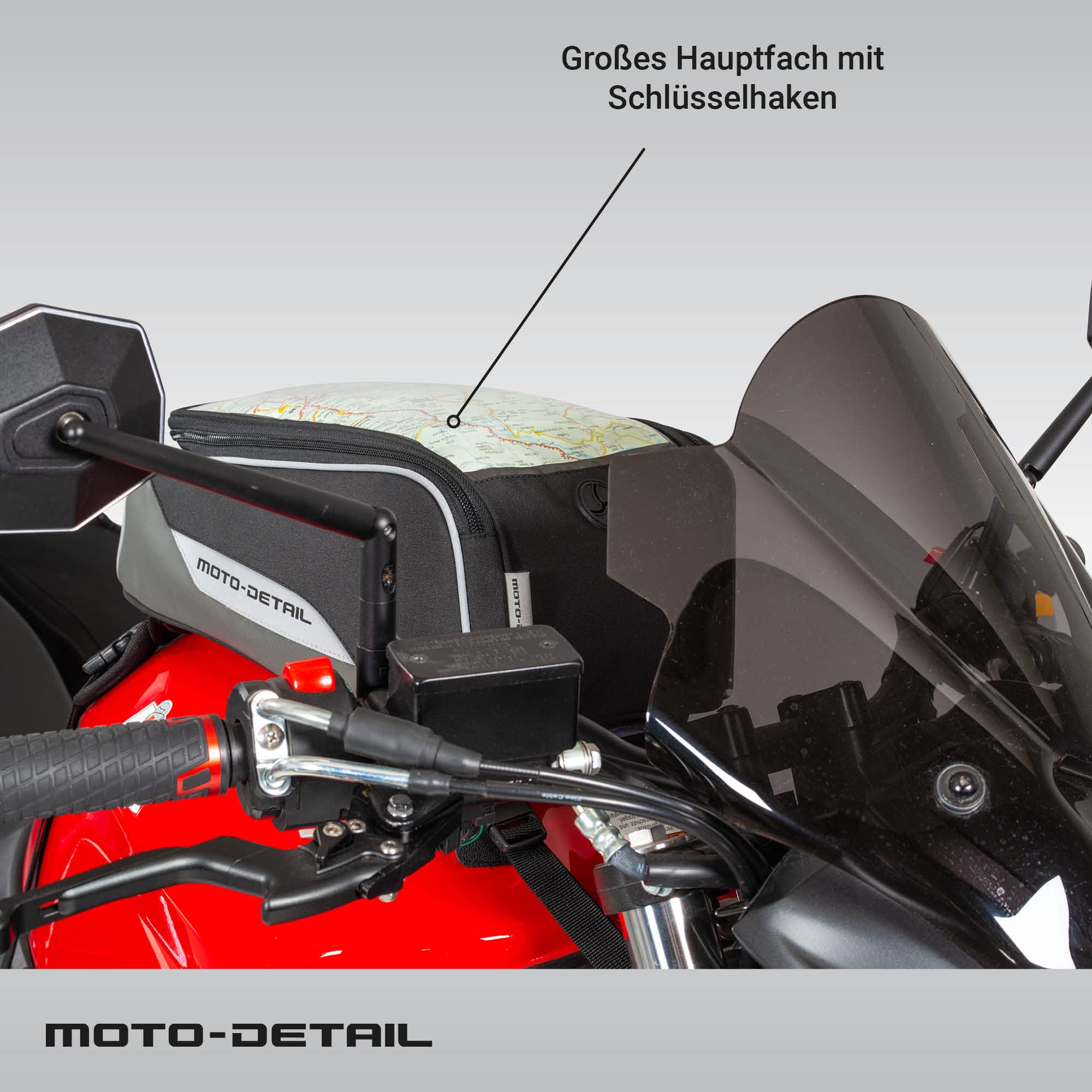 7 Liter Tankrucksack Motorrad Magnet mit Abnehmbaren Schlaufenriemen, Karten-/Smartphonefach, Inklusive Regenhaube, Anti-Rutsch-Material an Unterseite, mit Tragegriff