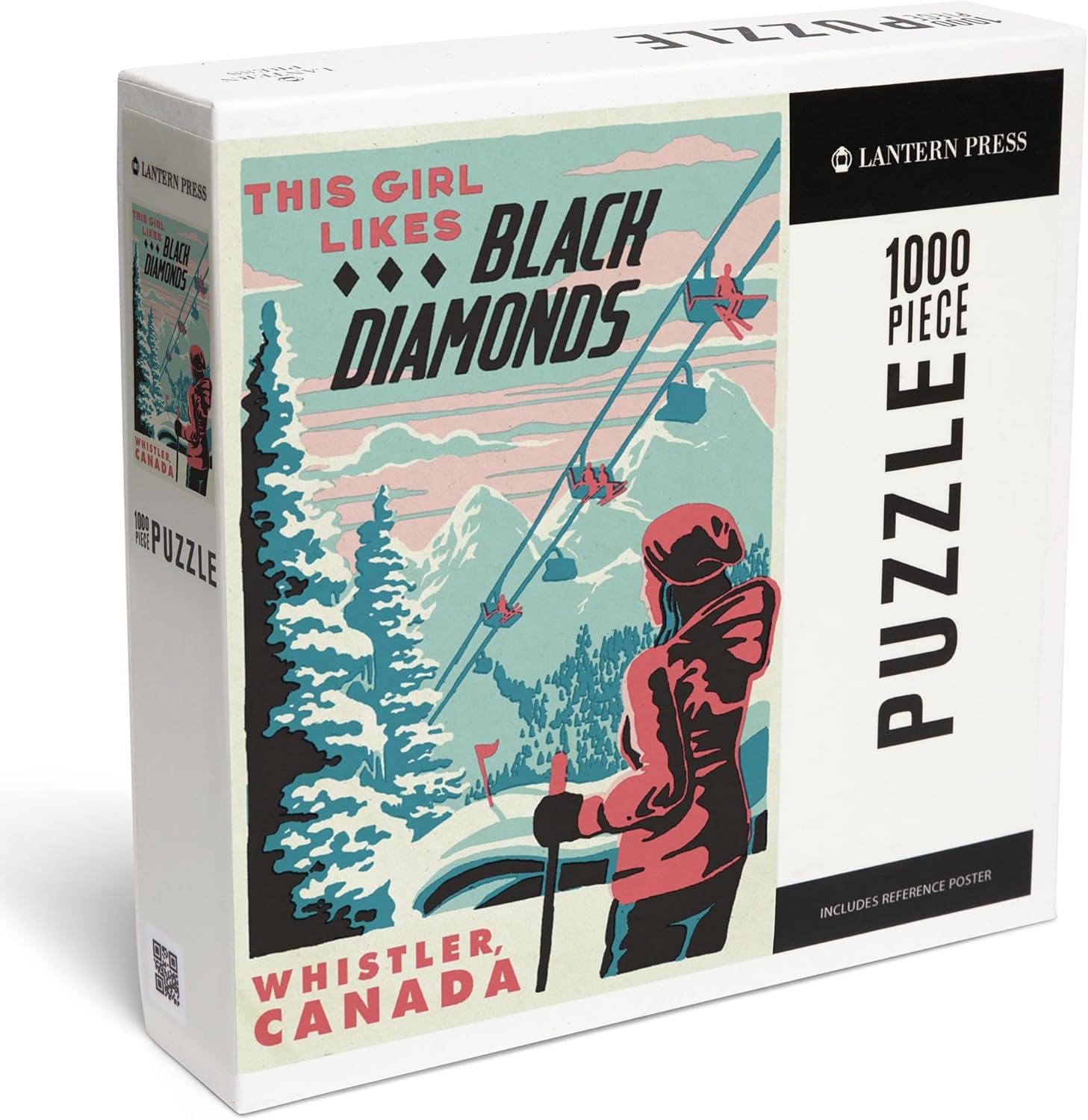"Lantern Press Whistler, Canada, Ski Black Diamond, 1000 Piece Jigsaw Puzzle for Adults, Made in USA with Reference Poster"
