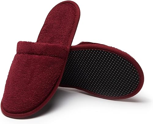 Miniatura 5 de Arus Pantuflas de algodón para hombre, tela de toalla turca para spa y baño