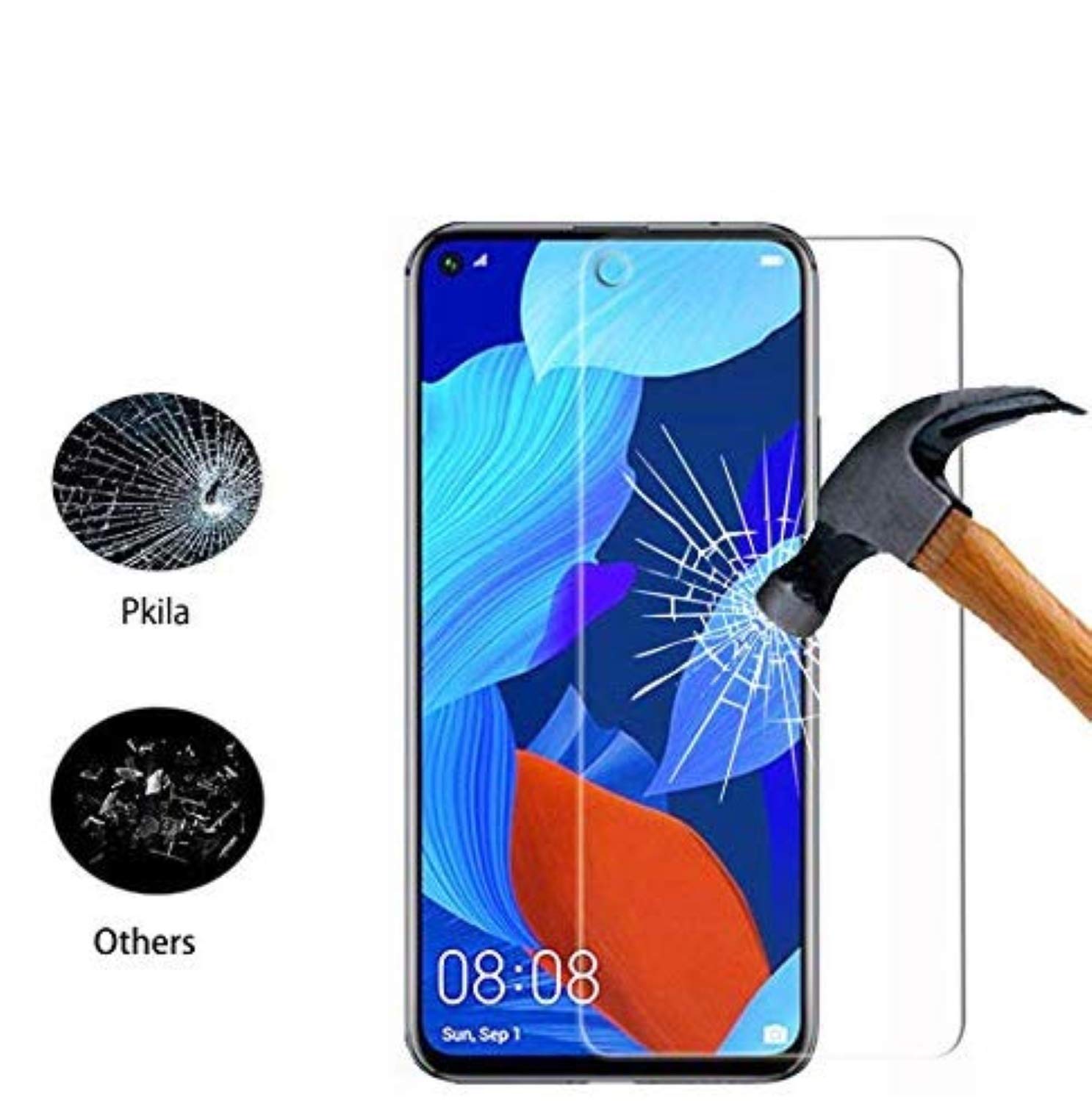 2 Pezzi Vetro Temperato 9H Per Huawei Nova 5T, Proteggi Schermo Gorilla, Antigraffio