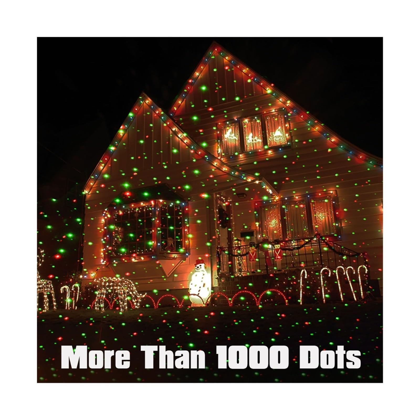 Projektor Weihnachten, Außenleuchten Weihnachtsprojektor Neujahr Straßengarten Dekor for Haus Hof Haus Urlaub statische Punkte(Static RG Dots-01)