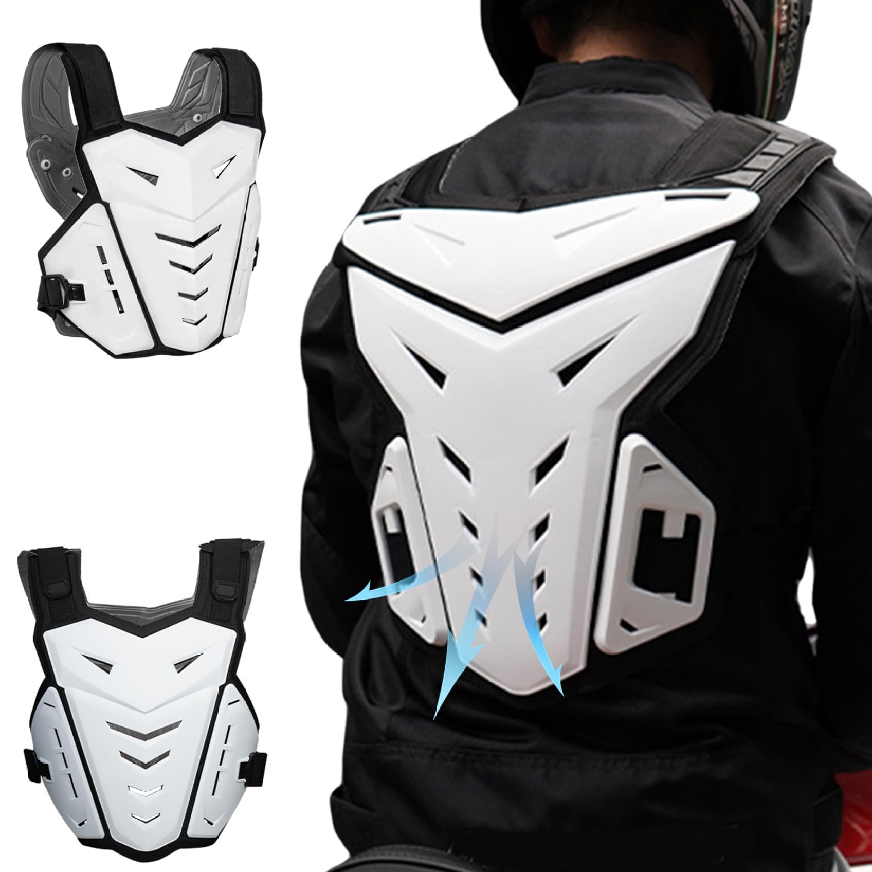 Chalecos de Motocicleta para Hombres, Armadura de Motocicletas, Chalecos Transpirables y livianos para Hombres, Equipo de Bicicleta de Tierra de protección multidireccional para Ciclismo, equitación