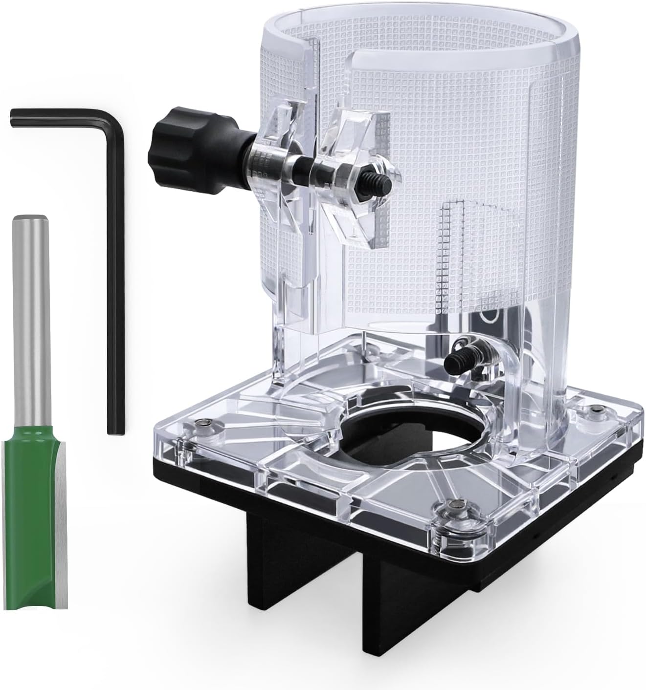 2-in-1 Invisible Fastener Slotting Bracket & Woodworking Router Base - Adjustable Mortising Jig & Trimmer Base for Furniture Assembly, Compatible with 65mm Trimming Machines