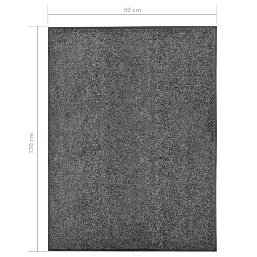 vidaXL Zerbino Lavabile Moquette Tappetino Entrata Esterno Complementi Arredo Tessili Casa Tappeto Stuoino Ingresso Passatoia Antracite 90x120 cm