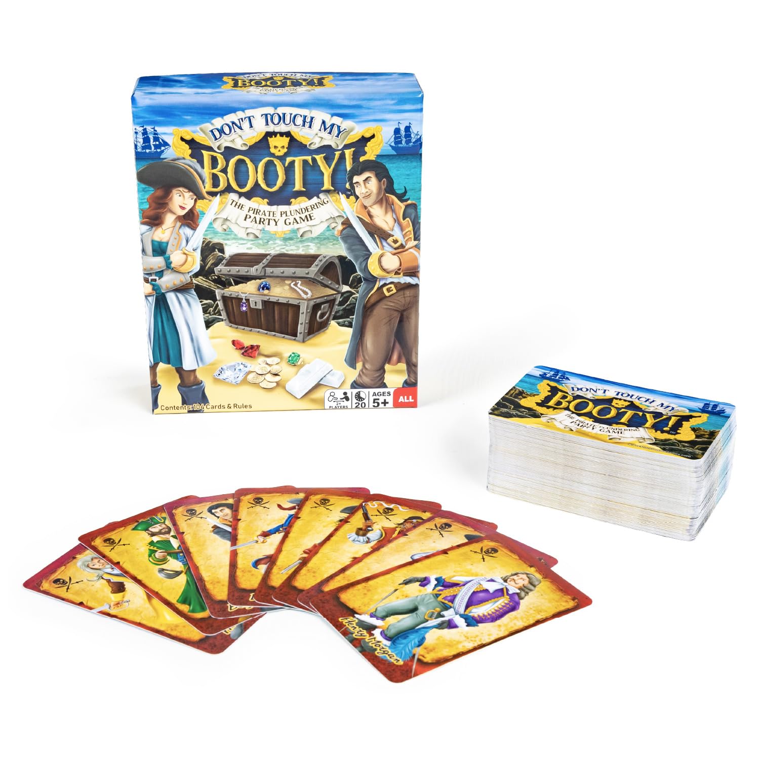 Don't Touch My Booty, The Pirate Plundering Party Game, Cover Your Buried Treasure, Easy to Learn Game for Kids, Teens and Adults Ages 5 and up