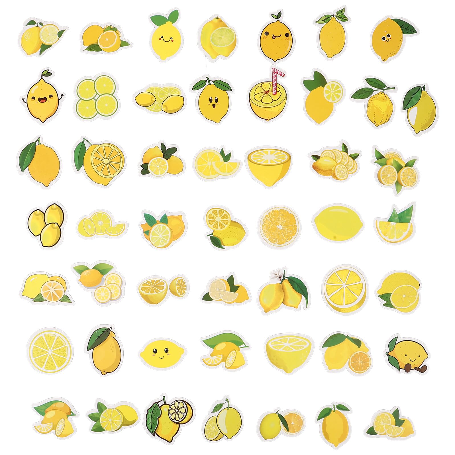Autocollants citron jaune lot de 50 stickers étanches pour personnalisation ordi