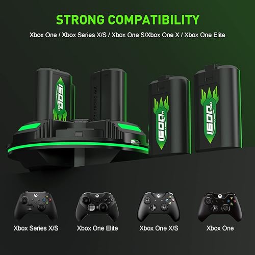 Miniatura 2 de Weekinend 4 paquetes de baterías recargables de 1600 mAh para Xbox OneXbox Series SX paquetes de baterías de control Xbox de alta capacidad con
