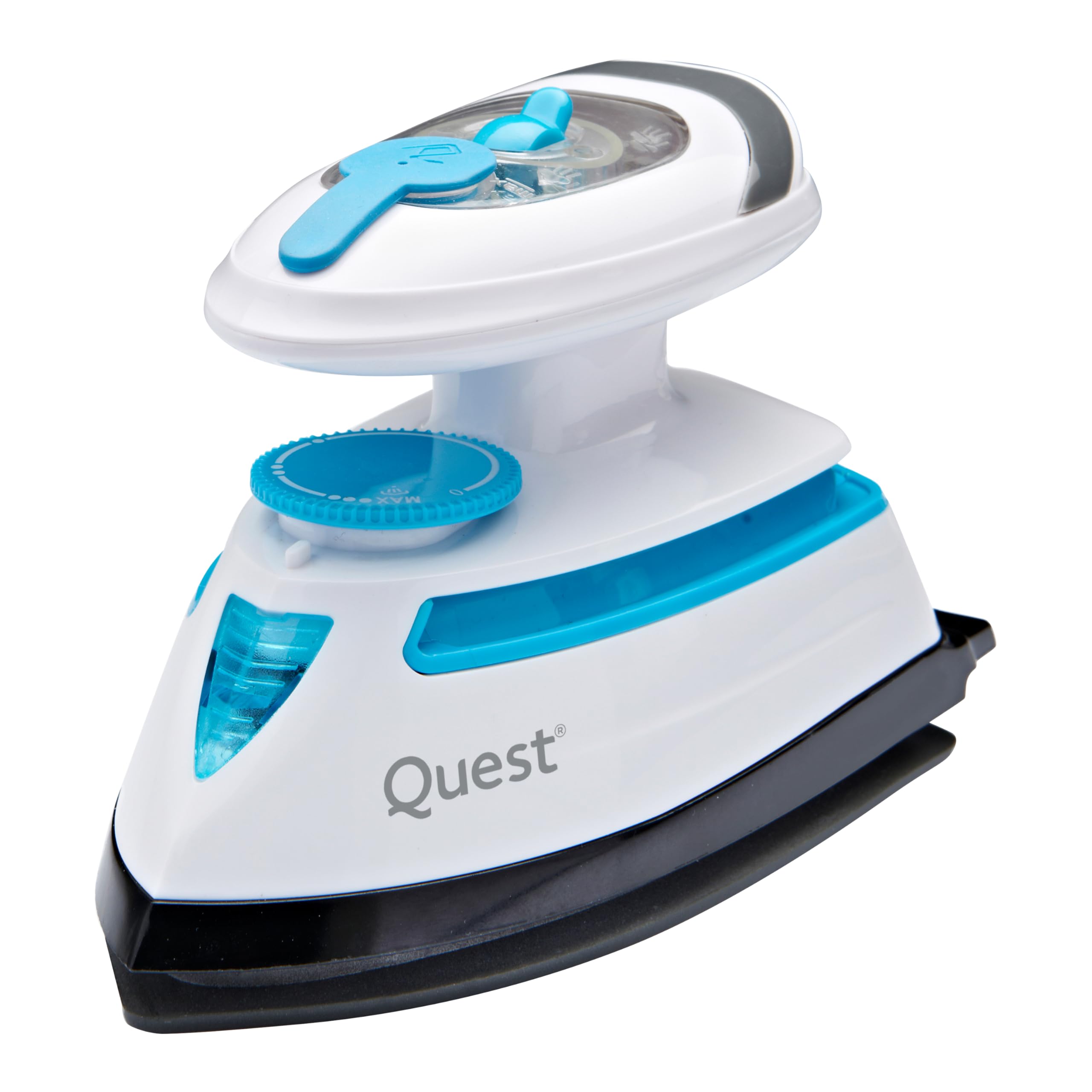 Quest Mini Travel Iron/Steam Travel Iron with Temperature Control/Non-Stick Soleplate / 30ml Water Tank/Measuring Cup Included / 408W Power
