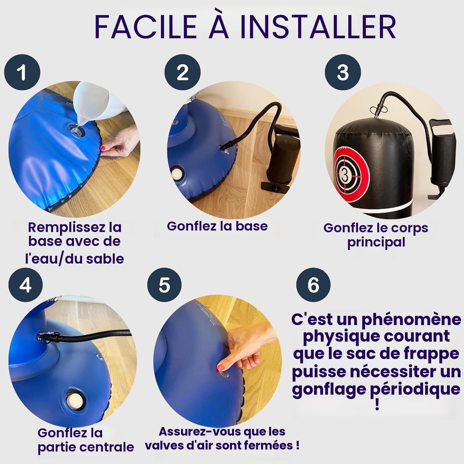 Sac de Boxe Enfant avec Gants de Boxe 160cm Gonflable Sac de Frappe pour Enfants 3-12 Ans Jouet d'exercice Amusant et Sûr pour Maison pour Garçons et Filles sans BPA