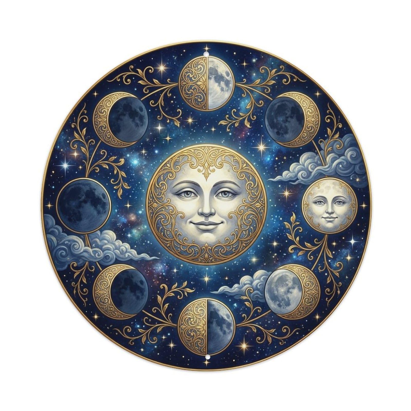 Lunar Phases Cycle Moon Celestial Astronomy Metal Tin Sign