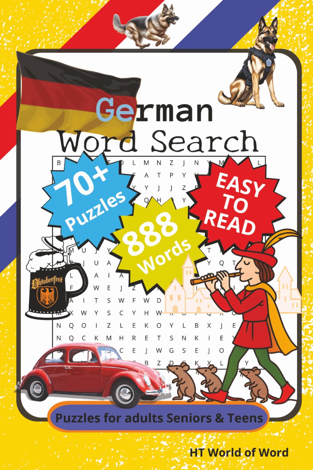 German Word Search Book: : 70+ Word Search Puzzles with Easy to Read Print about German, bratwurst und steinader , For Anxiety Relief and relaxation | 6x9 inches, 111 p