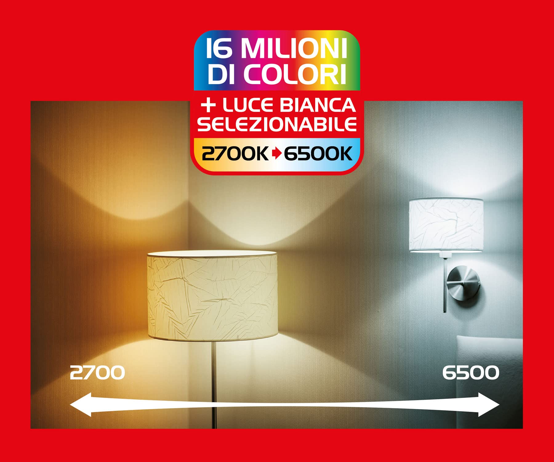 Beghelli – Bombilla LED Smart Dom-e E27 14W RGB-CCT WiFi, compatible con Alexa, aplicación domótica, ajuste de color e intensidad, control de voz, fácil instalación – blanco, 1 unidad