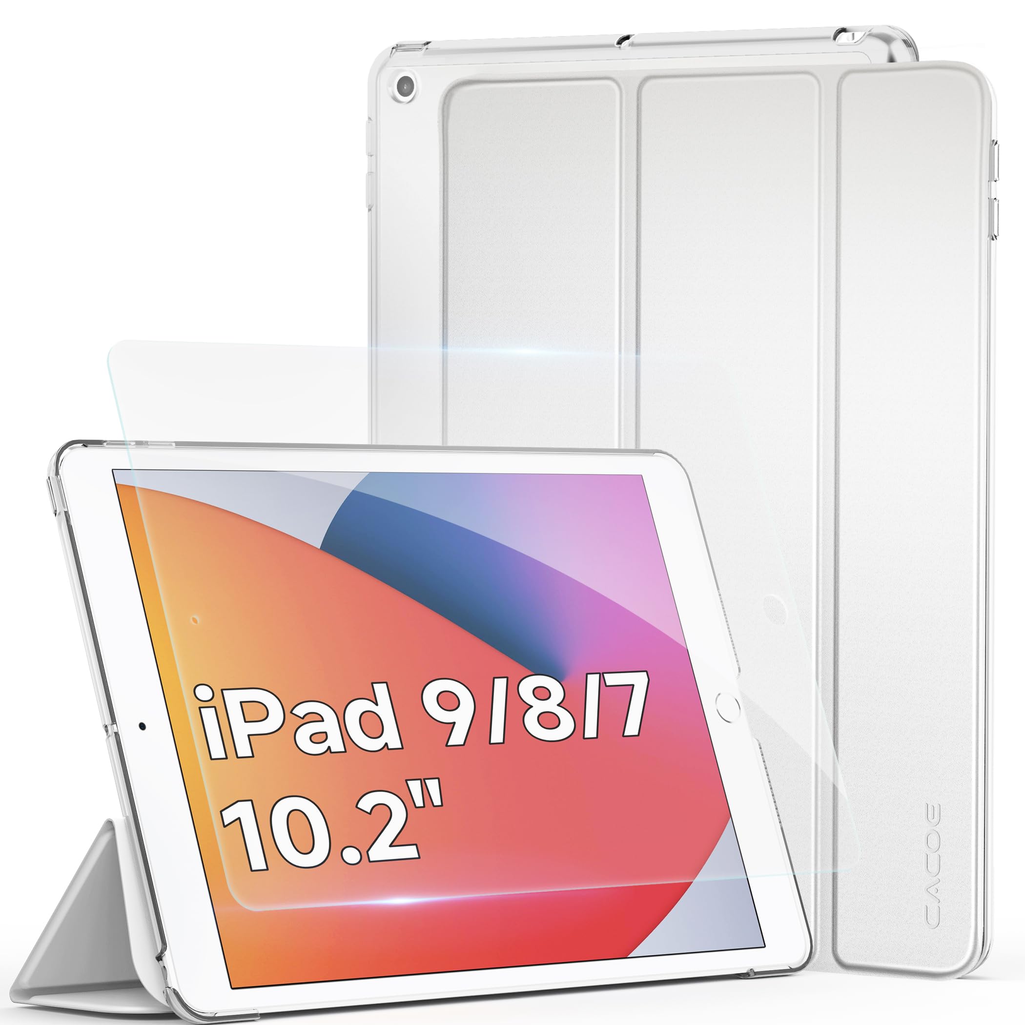 Amazon.co.jp: [iPad 9/8/7 ケース ガラスフィルム セット]CACOE ipad