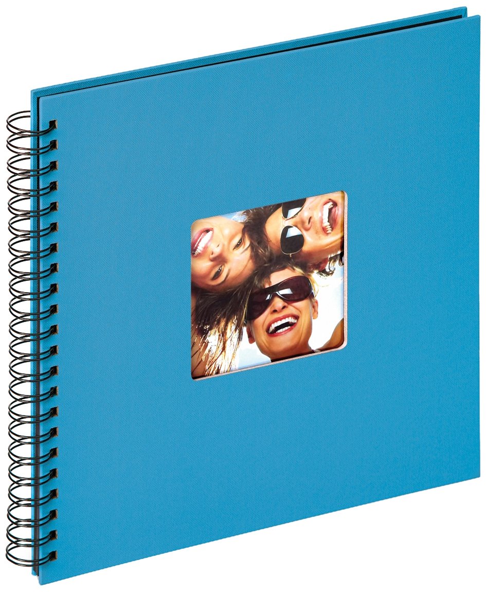 Walther Design SA-110-U Fun Trend Wire-o Bound Album with die Cut for Your Personal Picture, 11.75 x 11.75 inch (30 x 30 cm), 50 Black Pages, Ocean Blue