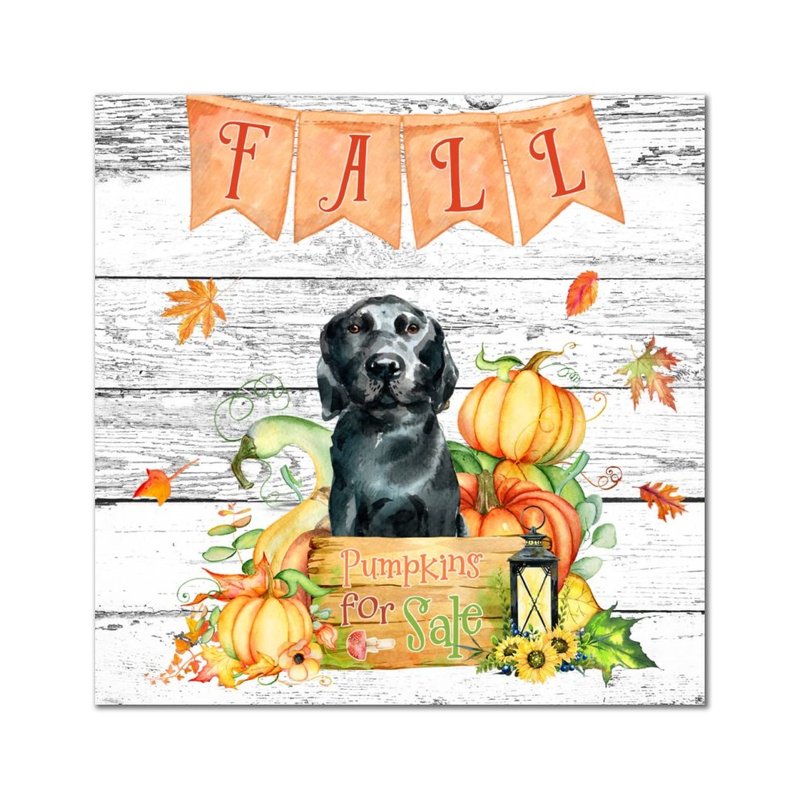 Plaque bois citrouilles Briard déco murale vintage rétro 30 cm