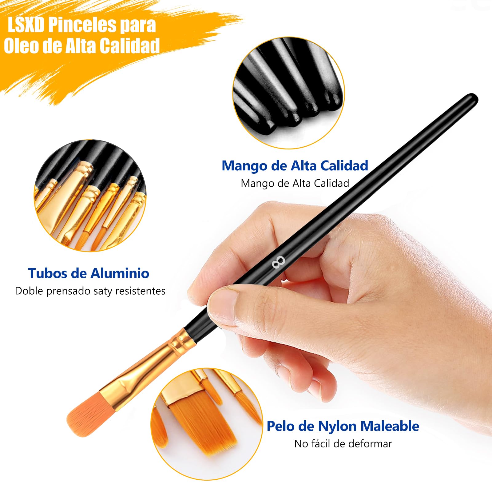 Pincel Acrilico Pinceles De Nylon Para Acuarela Pinceles Acuarela