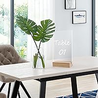 Vista 6 de KEILEOHO 30 soportes de madera para números de mesa, soporte para tarjetas de mesa, soporte de números de mesas de madera, soportes de tarjetas