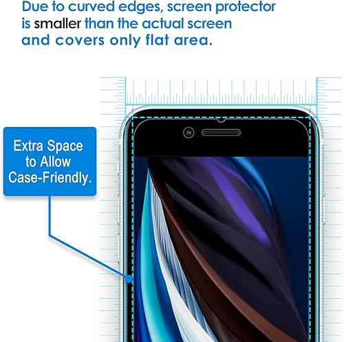 Miniatura 3 de JETech Paquete de 3 protectores de pantalla para iPhone SE 3/2 (edición 2022/2020), iPhone 8, iPhone 7, iPhone 6s y iPhone 6, película de vidrio