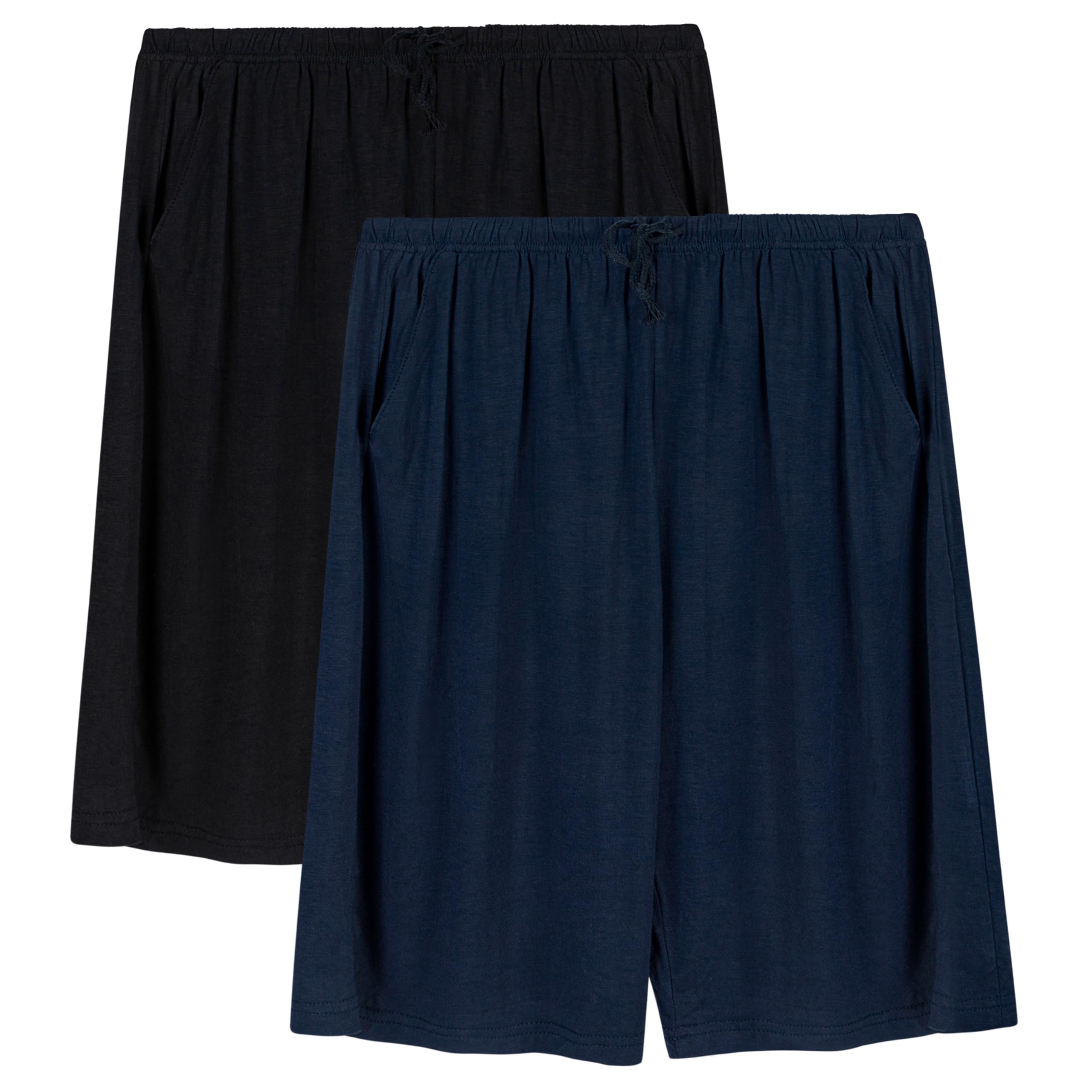 Chalier Cozy 2er Pack Pyjamahose Herren Kurz Modal Schlafanzughose Weich Verstellbare Taille, Beidseitige Taschen Geschenk zum Vatertag