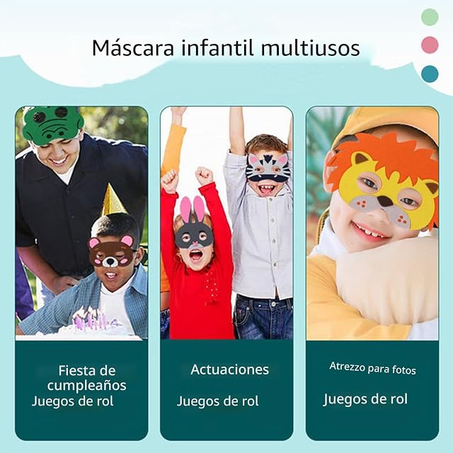 Foto 4 de 5 de Jtnohx Máscaras de Animales de Fieltro Máscaras de Halloween Surtidas-2