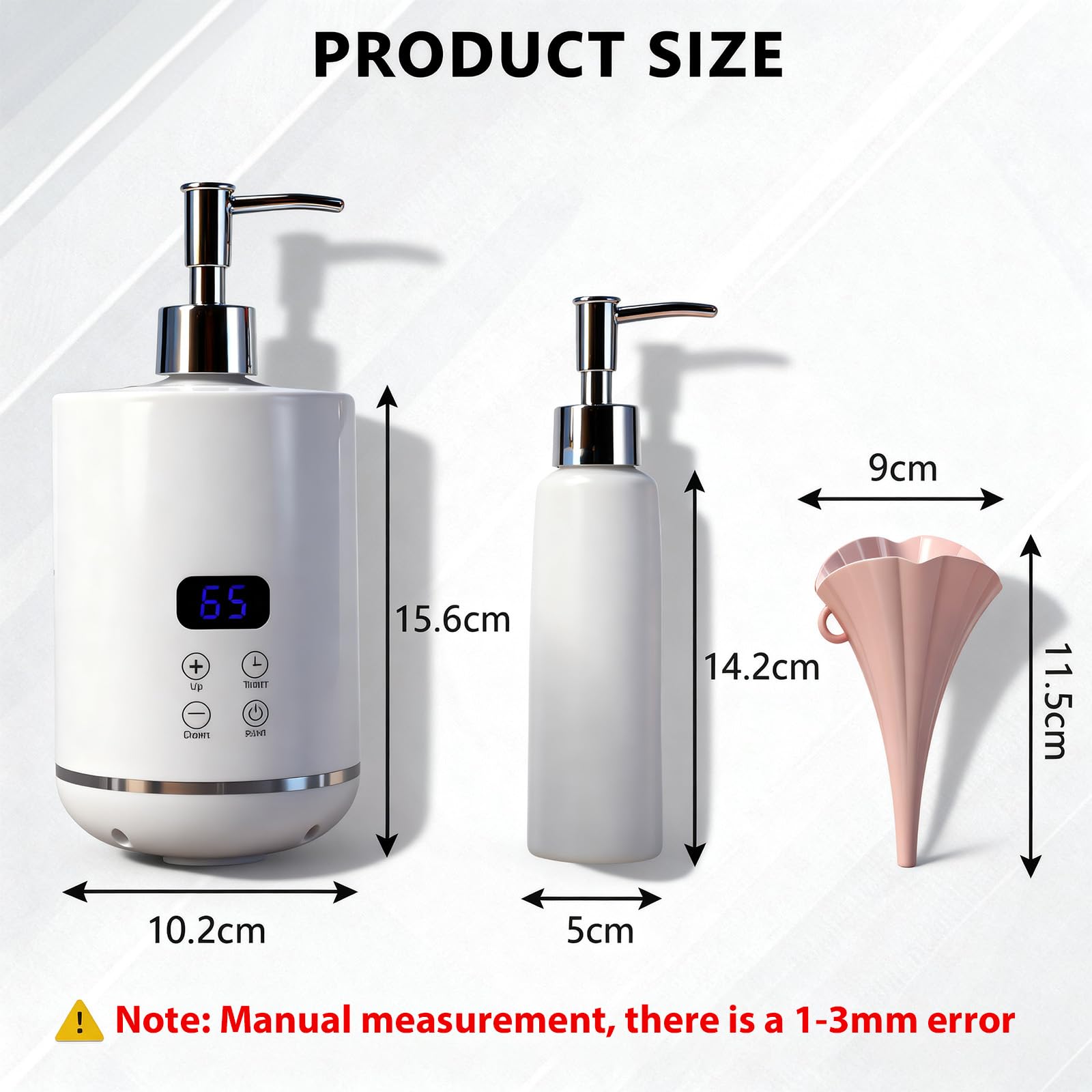 Intelligent Massageöl Wärmer 250ml mit Zwei Ölflaschenspendern und Trichter für Ätherische Öle Lotionen Cremes