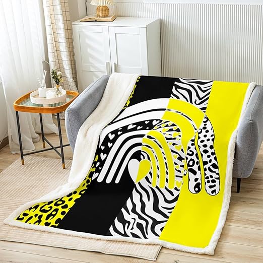 Leopard Fleece Throw Blanket Throw 50"x60" Cheetah Yellow