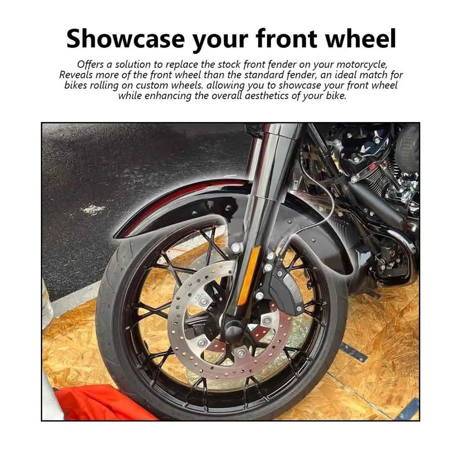 Moto Garde-Boue Guard Mudguard Garde-Boue Avant Vif pour Moto, 19 Pouces, pour Touring, pour Electra Glide Street Tri, pour Ultra pour Road King 2014-Up
