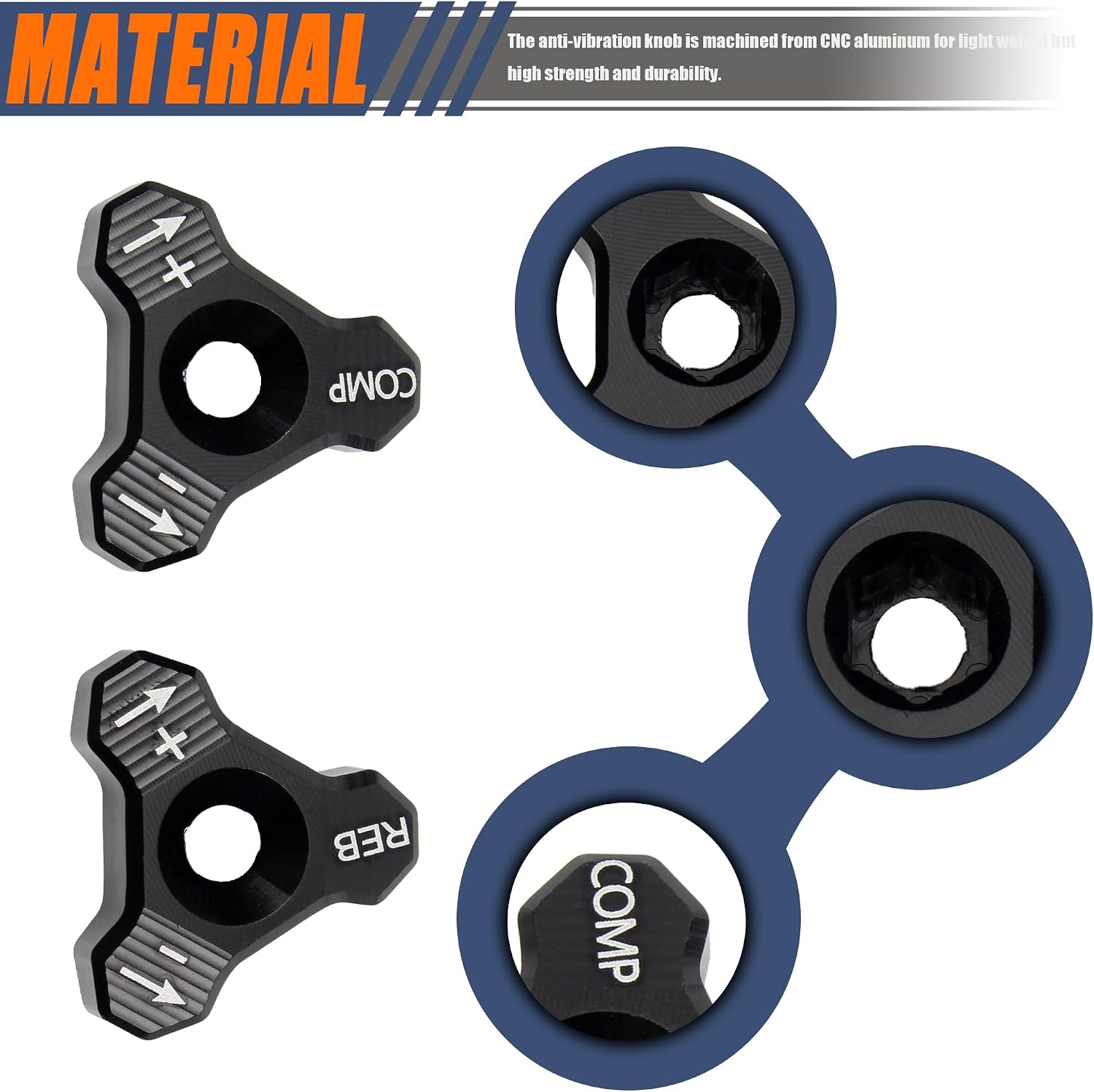 48mm Front Shock Absorber Fork Knob Adjuster Bolt Compatible with EXC SX SXF XCW XCF EXCF EXCR 125 150 250 300 350 400 450 500 525 Black