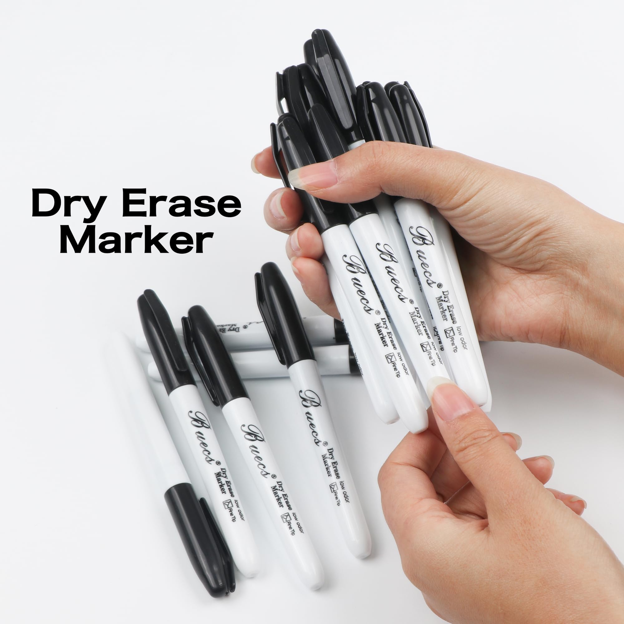 Black Dry Erase Markers Low-Odor 60 Count Fine Point Perfect for Writing on Whiteboards Dry-Erase Boards Glass School — view 2