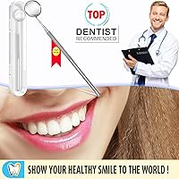 Vista 6 de G.CATACC Espejo dental, herramienta de dentista de acero inoxidable para limpieza de dientes, espejo de inspección bucal con caja de almacenamiento