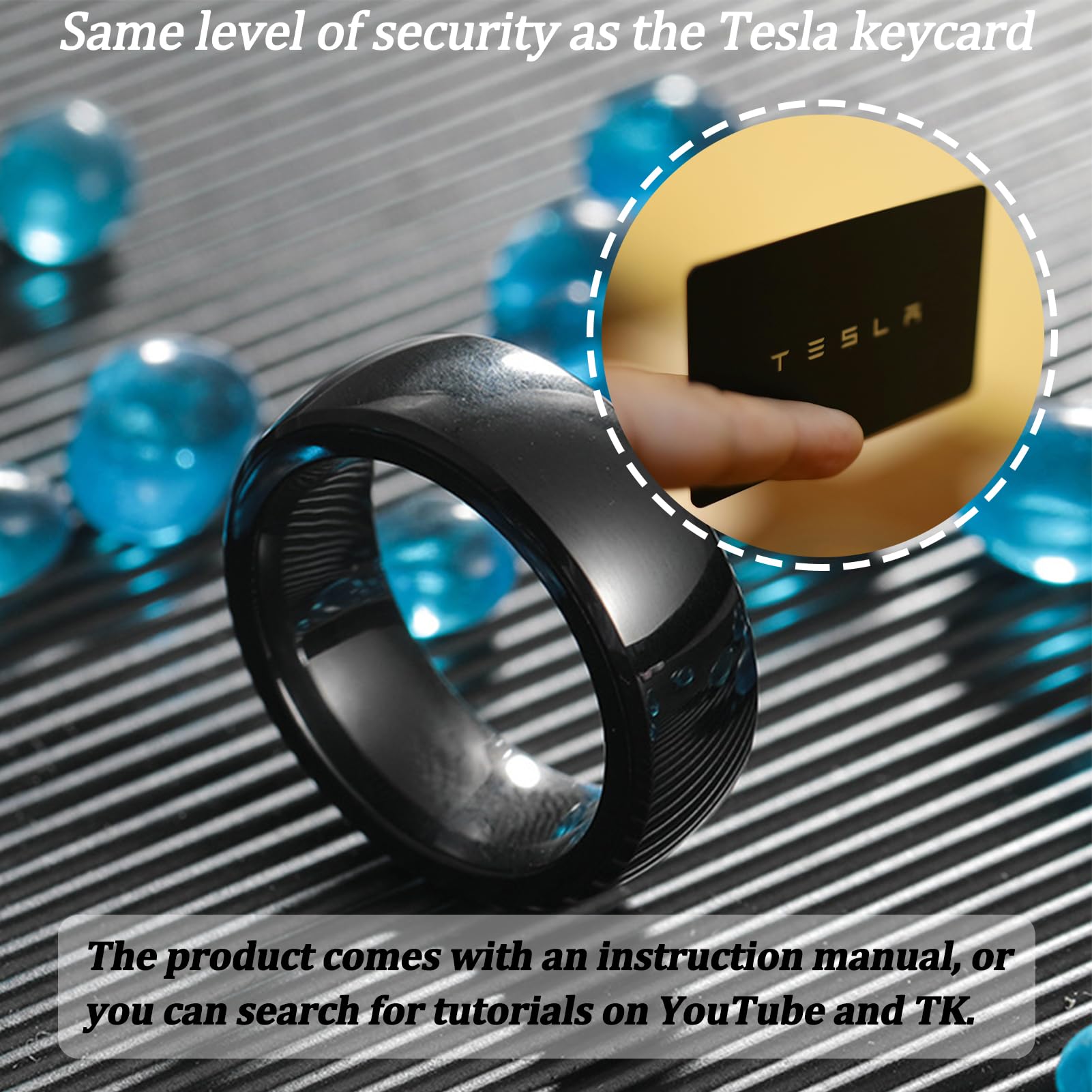 NXNONEPD Smart Key Ring, Ceramic Finger Keychain Compatible