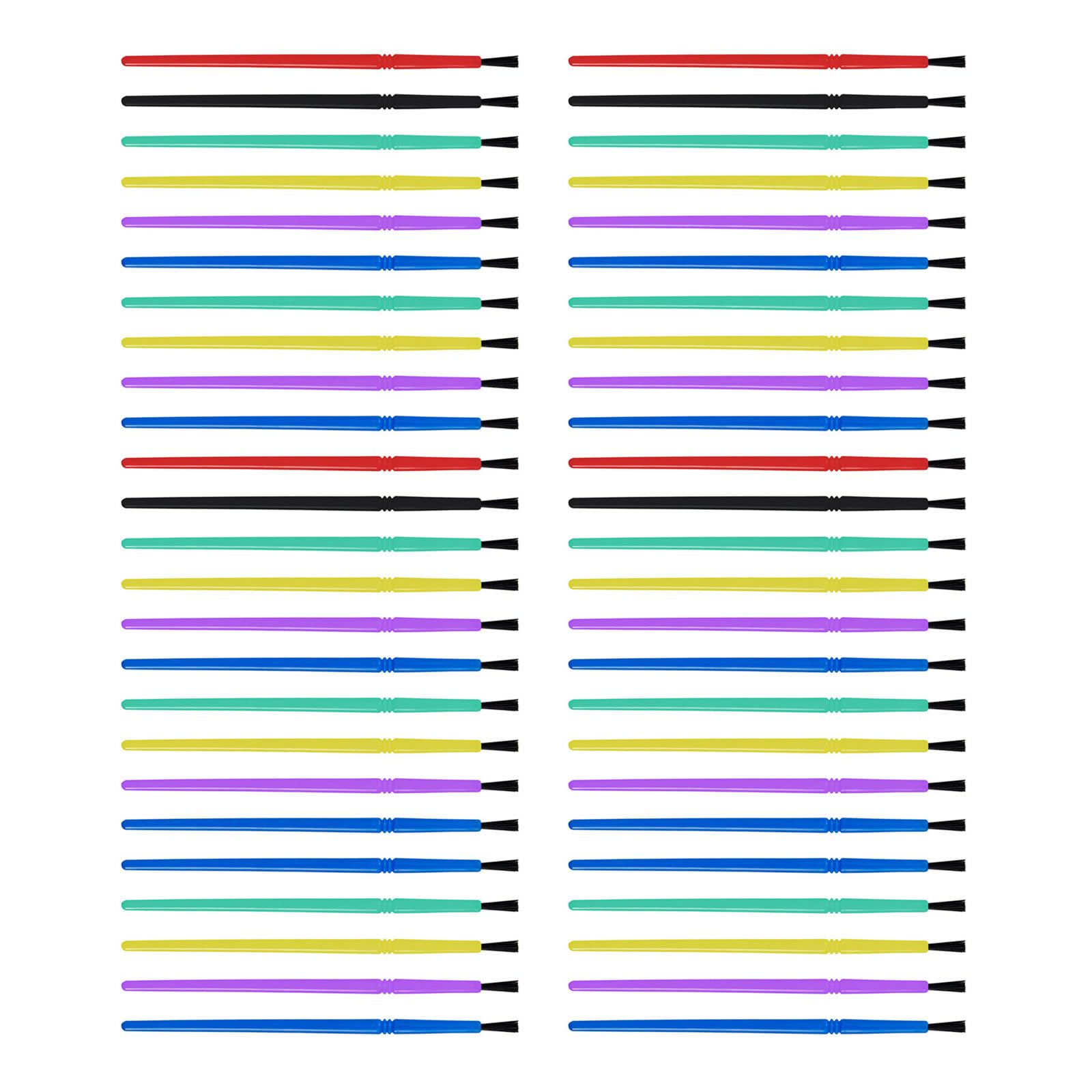 Hsioluted 12.5Cm Color Mix 50 Pcs Small Paint Brushes Set Drawing And Art Supplies Nylon Hair Paint Brushes For Detailed Artwork Artist Hair Small Watercolor