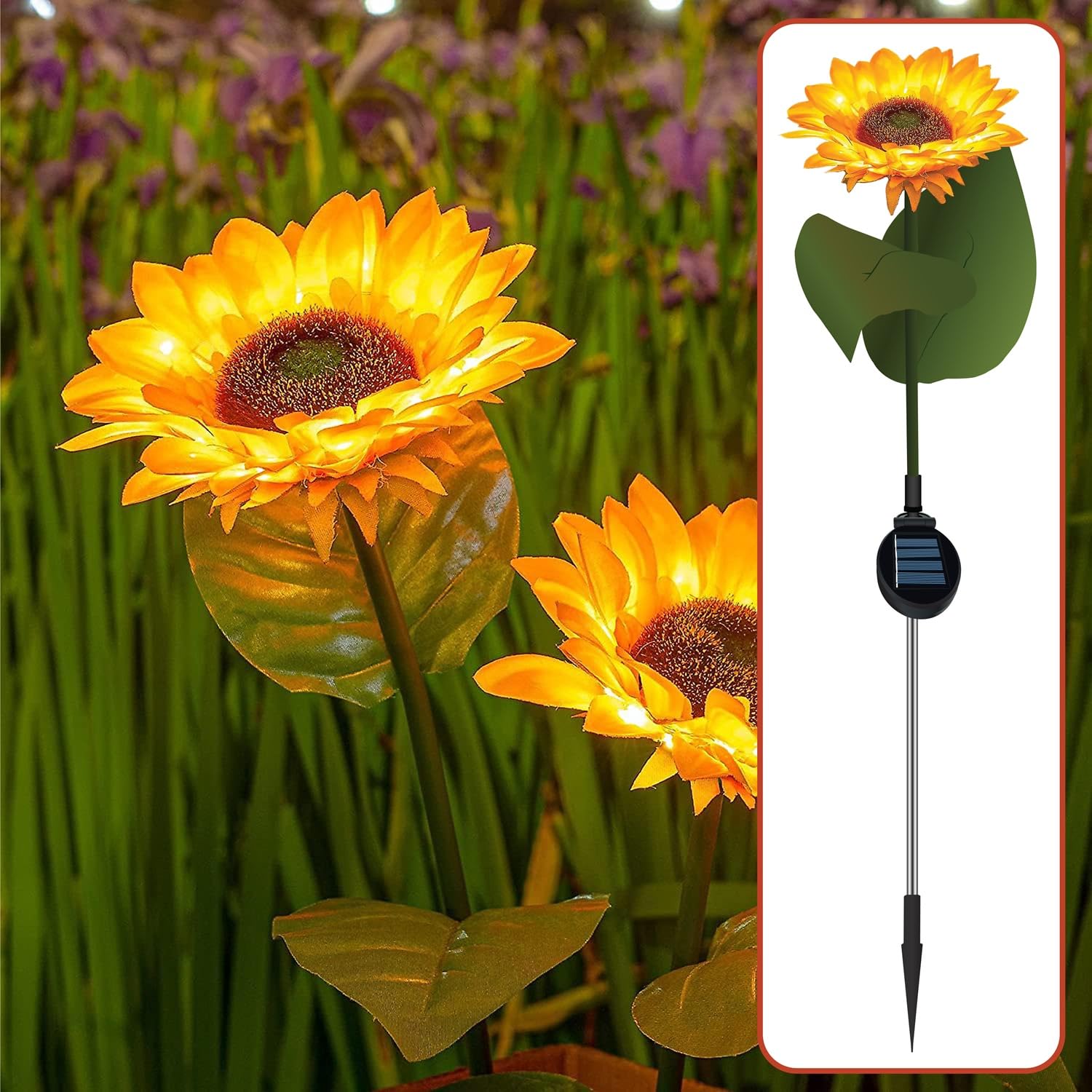 Epyz Solar Lights Outdoor Waterproof Sunflower Garden Lights Powered Flower Light Decorative for Patio Yard Flowerbed Backyard Decorations [ Warm yellow Light, Pack Of 1 ] (B0CTKHZ64K) Amazon Price History, Amazon Price Tracker