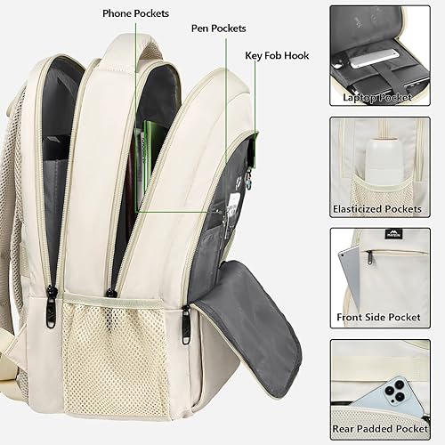 Miniatura 56 de MATEIN - Mochila empresarial para laptop de 15.6 pulgadas, mochila de viaje con puerto de carga USB, resistente al agua, para trabajo, universidad