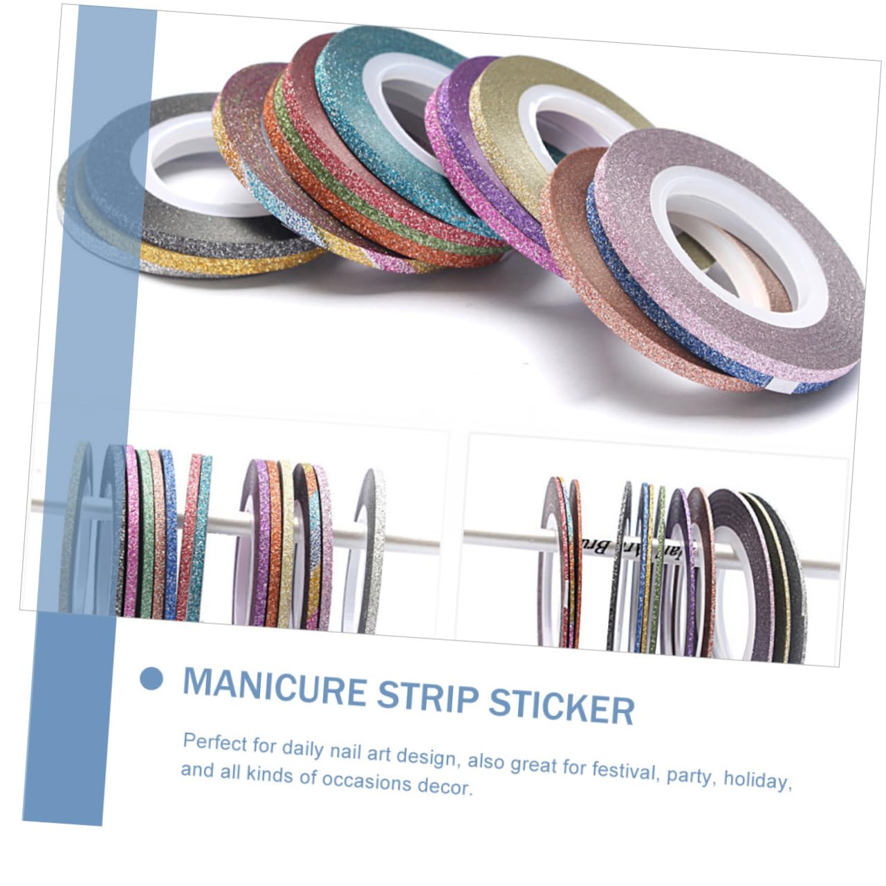 Healeved 120piezas Cinta De Nail Art Tiras Decorativas Para Uñas Stickers De Diseño De Manicura Suministros Para Decoración De Uñas