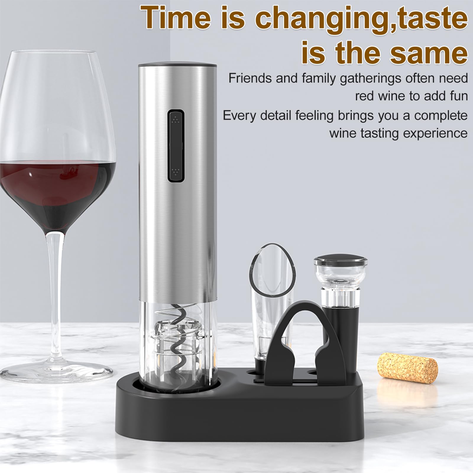 Apribottiglie Elettrico per Vino Ricaricabile 6 in 1 Set Regalo