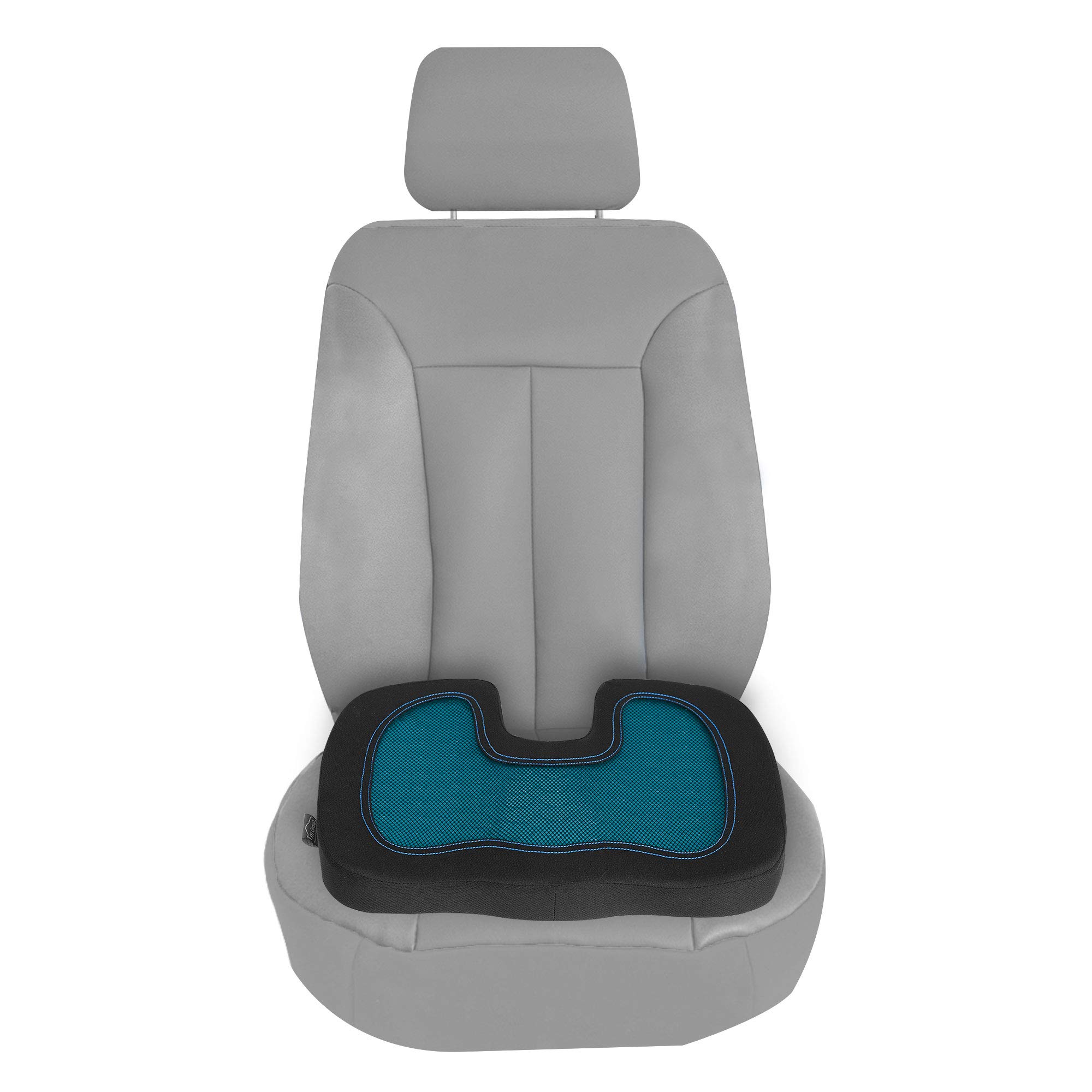 FH Group Universal Fit Memory Foam Seat Cushion for Anywhere - Tailbone Cushion - Coccyx Cushion for Car, Work, and Home Blue