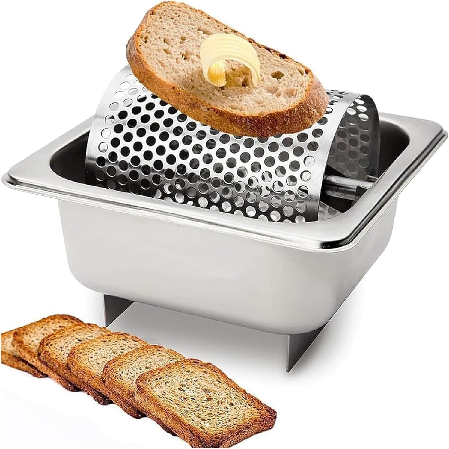 Rullo per Burro, Rullo per Burro per Panini, Rullo Spalmatore per Burro in Acciaio Inossidabile, Rullo Rotante per Spalmare Il Burro in Modo Uniforme per Bistecche di Pane di Mais da Cucina