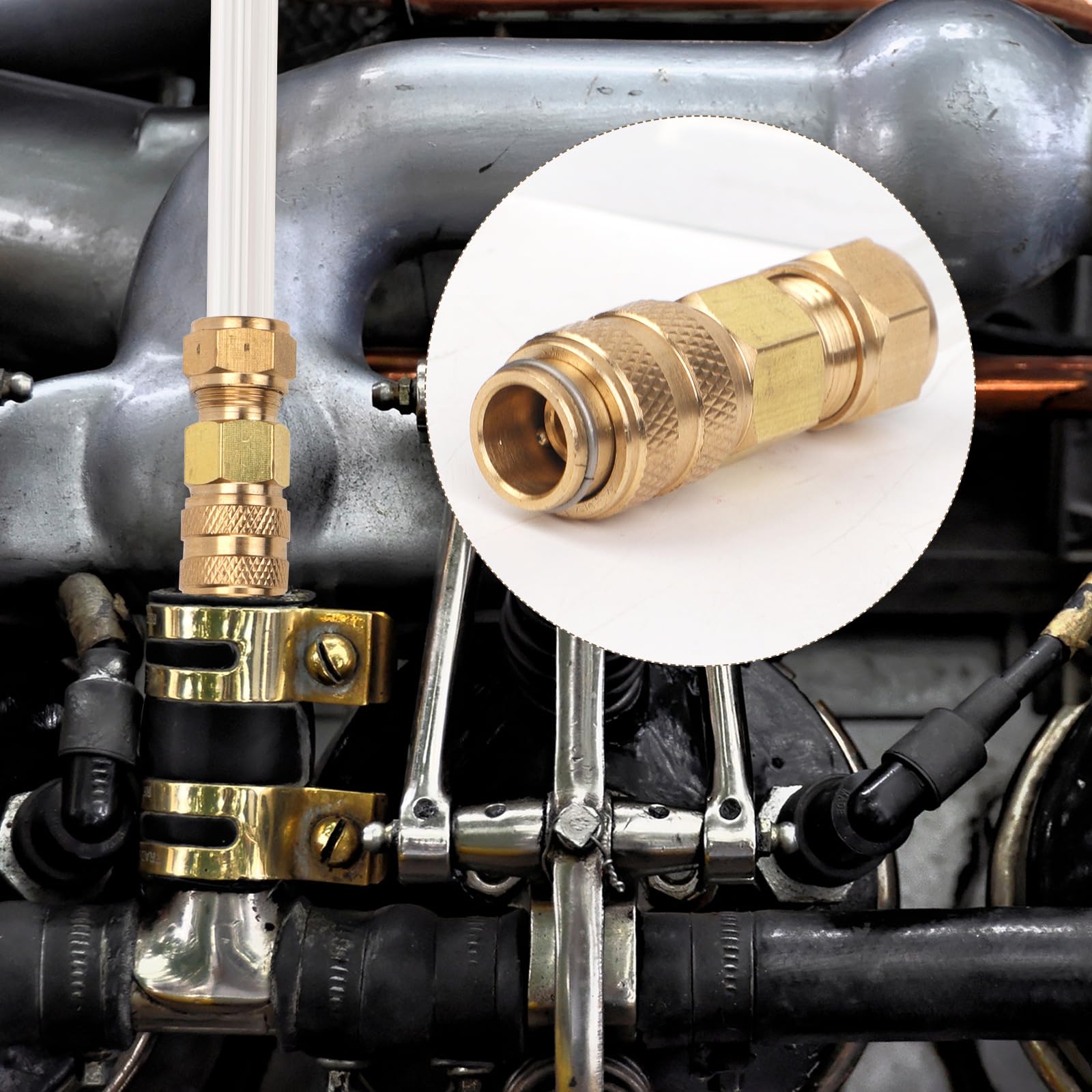 4szt Częściowy Zestaw Hydraulicznego Układu Kierowniczego, Zestaw Seastar z Mosiężnym Złączem Obrotowym Kompatybilny z Wewnętrznymi Zewnętrznymi Silnikami Rufowymi Seastar Sterami Rufowym