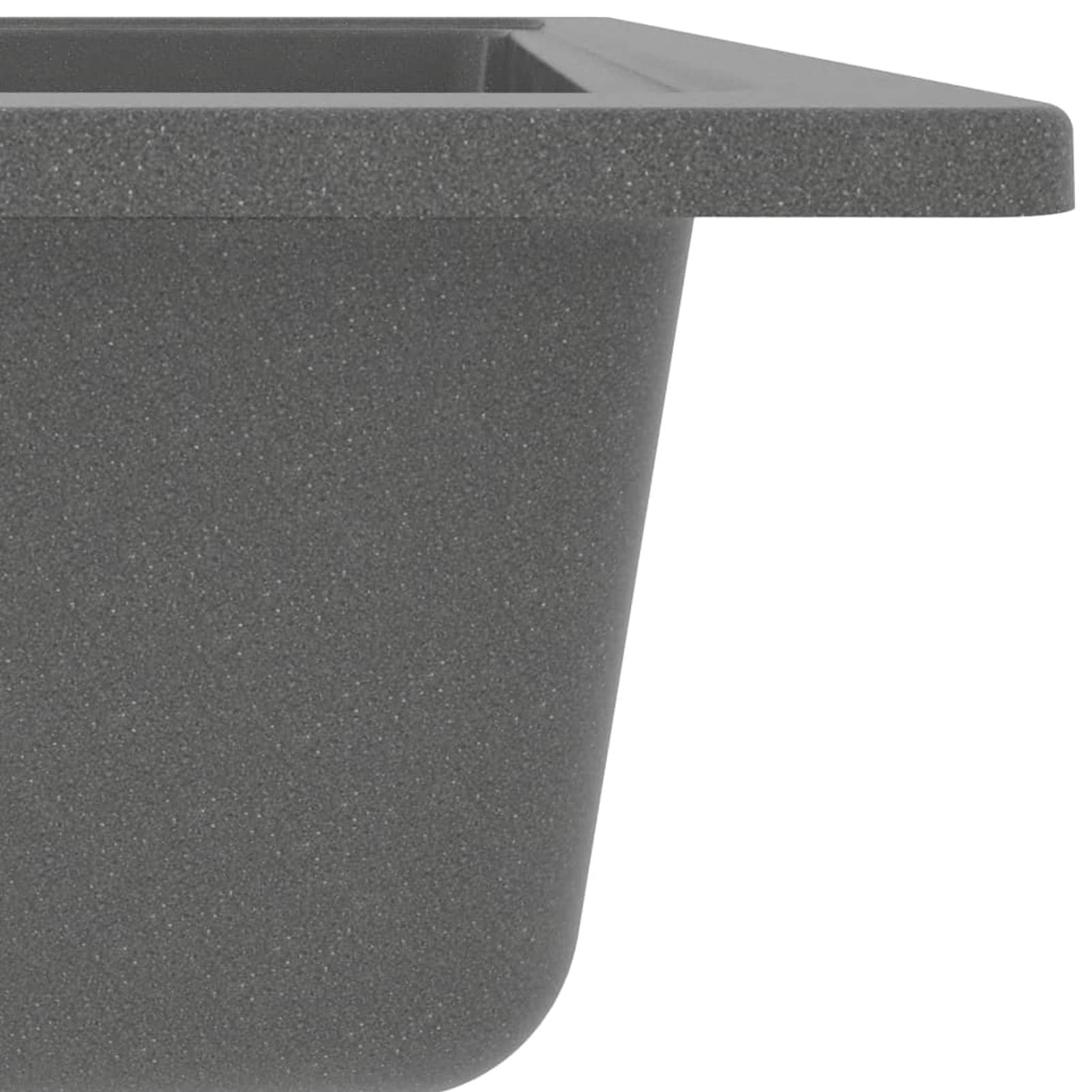 Chusui Fregadero de Cocina con rebosadero Ovalado Granito, Mueble Pila Lavadero, Pila Fregadero Cocina, Fregadero sobre Encimera, Fregadero baño Encimera, Picas De Cocina, Gris