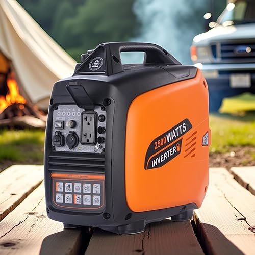 2500 Watt Portable Inverter Generator, Super Quiet Gas Powered Generators W/CO Sensor & Parallel Socket, ECO Mode, Multiple Outputs Emergency Home Backup, Small Generator for Camping Home Use