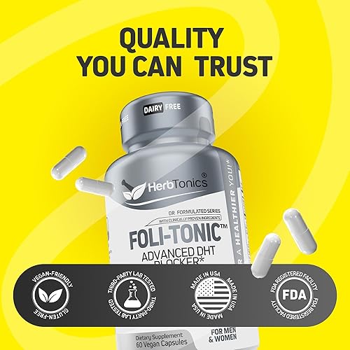 Miniatura 7 de Herbtonics Foli Tonic - Crecimiento del cabello con biotina, vitaminas para el cabello con bloqueador de DHT, Saw Palmetto, beta sitosterol,