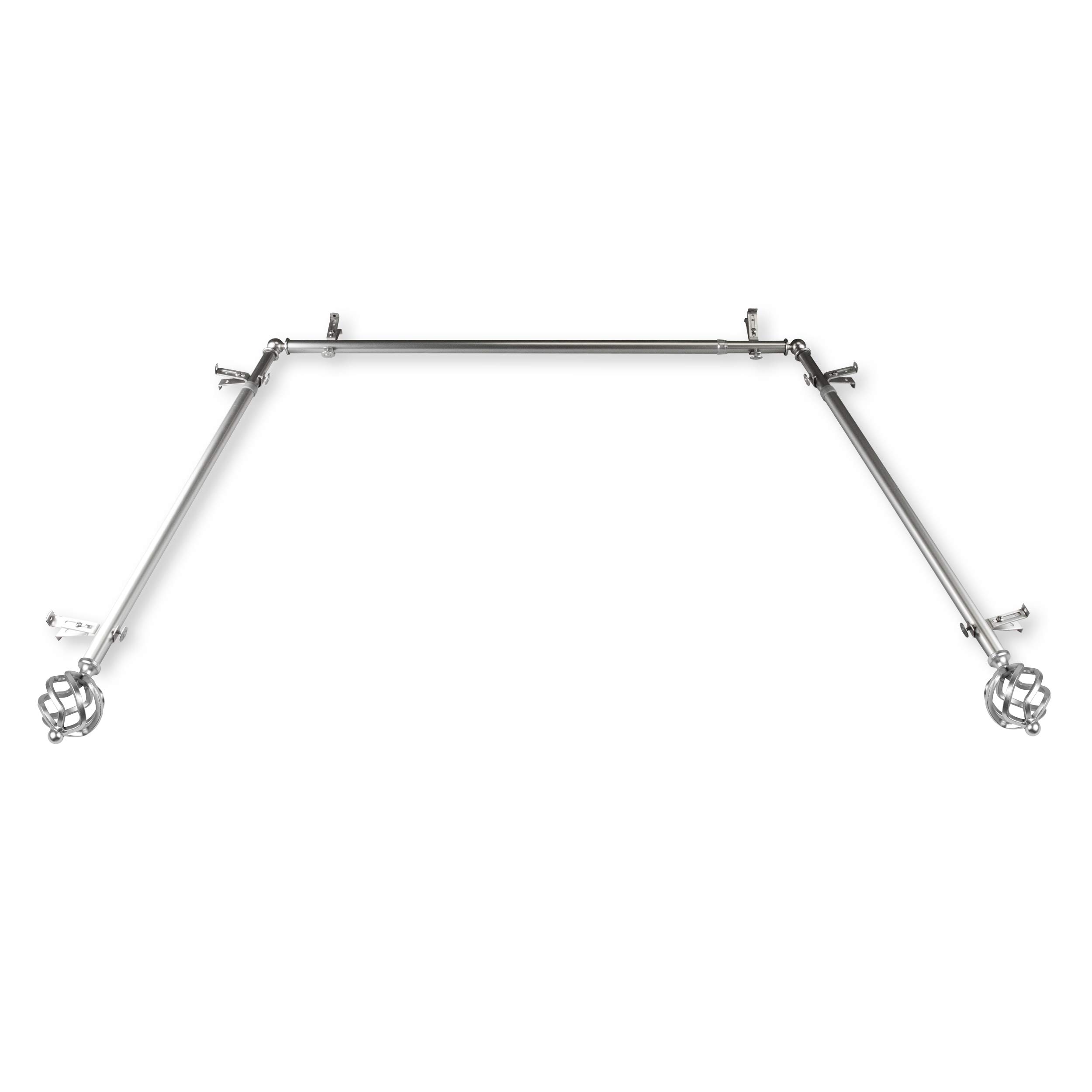 Spin 13/16" Bay Window Curtain Rod - Satin Nickel