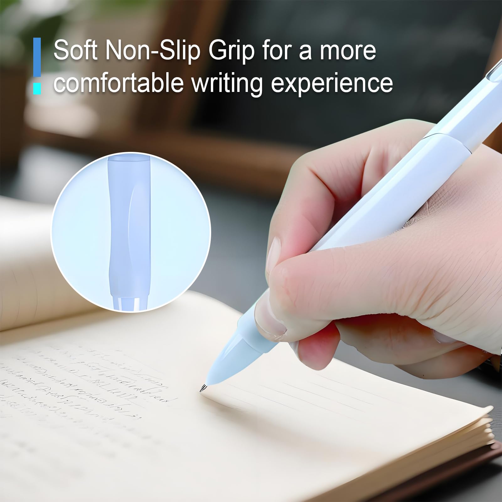 0 5mm Fine Point Ballpoint Pen Box 5 units - Black ink ultra soft grip smooth writing - — view 4