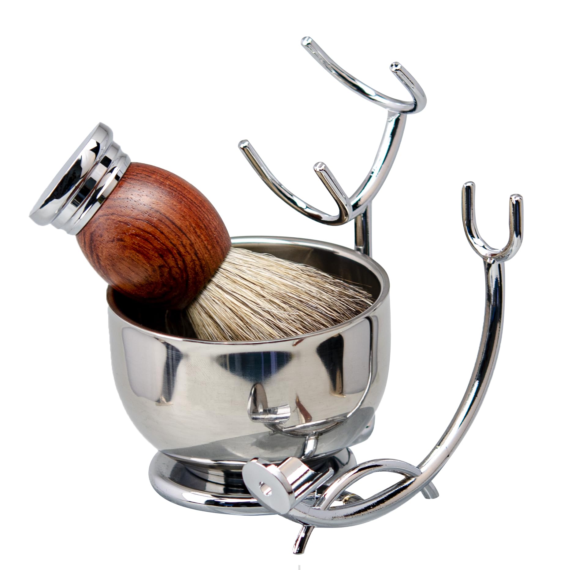 Grandslam Rasiermesser Kit, Stahl Cutthroat Rasiermesser mit Leder-Streichriemen, Rasierpinsel, Edelstahl Rasierschale und Ständer, Rasierseife, Geschenk für Männer