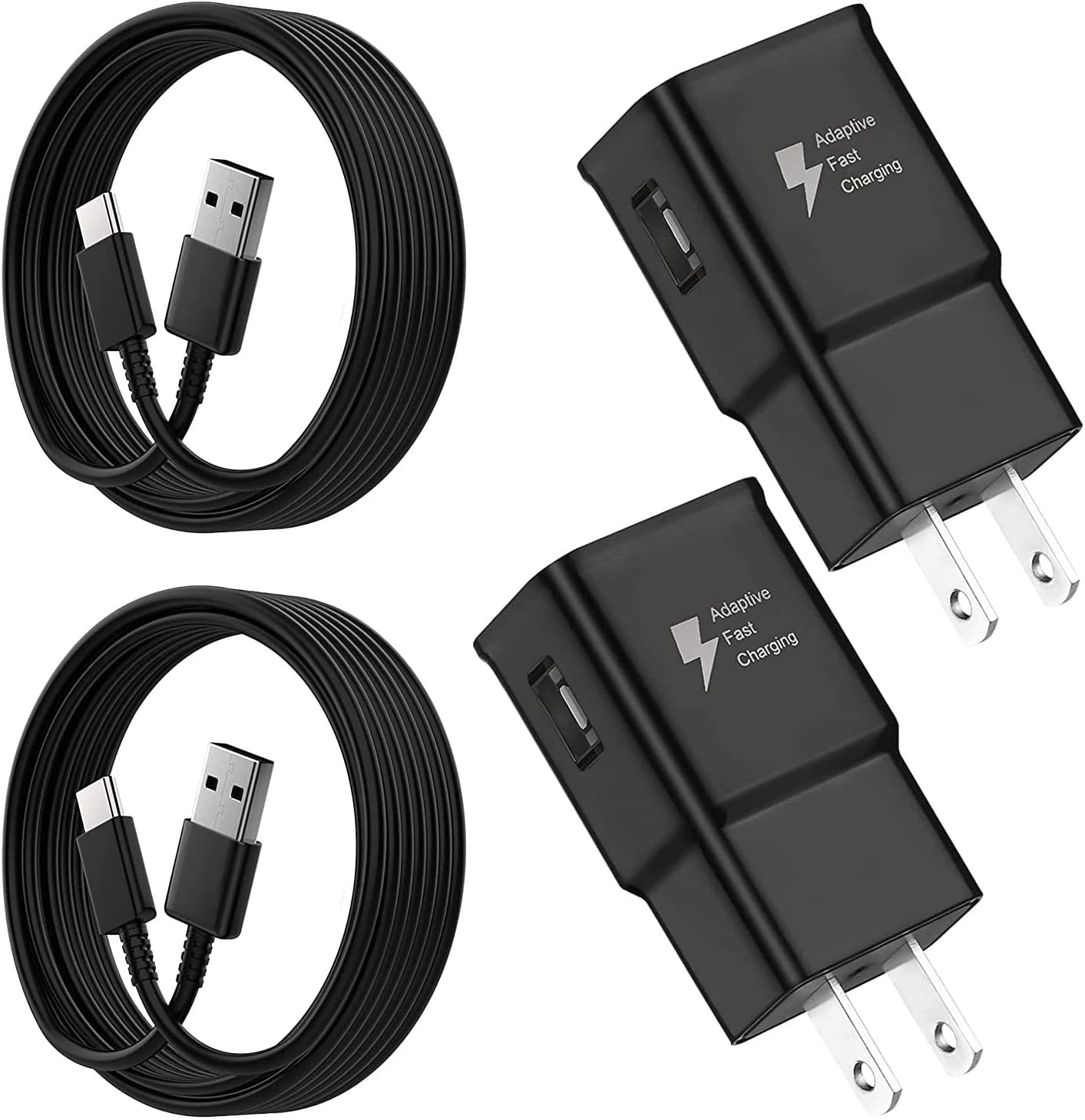 (2 Pack) Charger Fast Charging for Samsung Phone, Powersky Adaptive USB